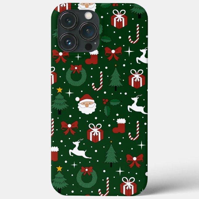 Coques Case-Mate iPhone Motif vert de Noël (Verso)