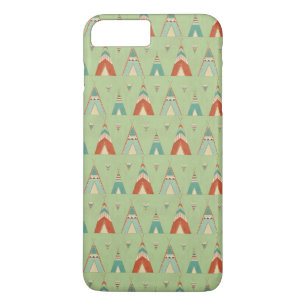 Coque iPhone 8 Plus/7 Plus Motif vert de Teepee d'étape de Geo de sud-ouest