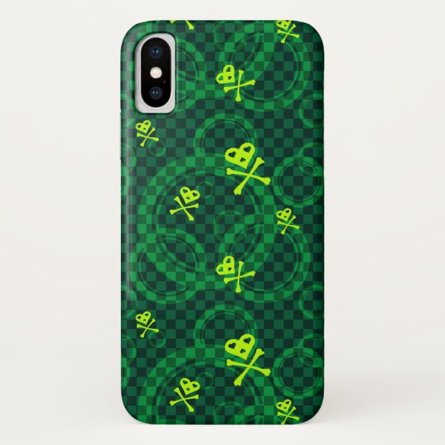 Coques Case-Mate iPhone Motif vert d'Emo avec des cercles (Dos)