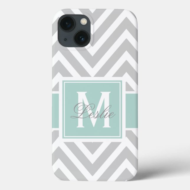 COQUES Case-Mate iPhone MOTIF VERT ET GRIS EN BON ÉTAT DE CHEVRON (Verso)