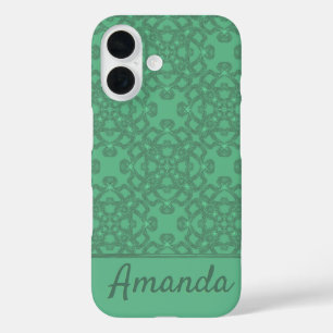 Coque Pour iPhone 16 Motif vert menthe personnalisé