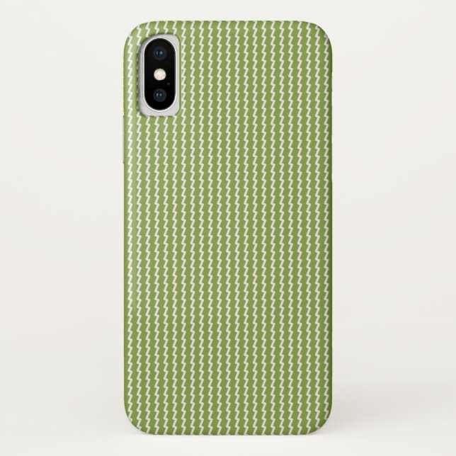 Coques Case-Mate iPhone Motif vert moderne Chevron (Dos)