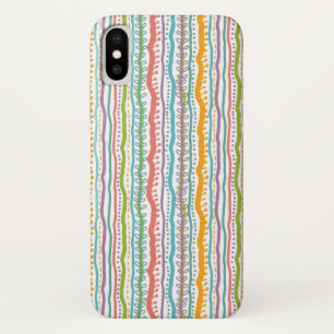 Coque iPhone X Motif vertical des bandes Abstraites