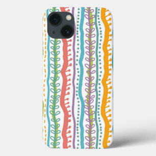 iPhone 13 Case Motif vertical des bandes Abstraites