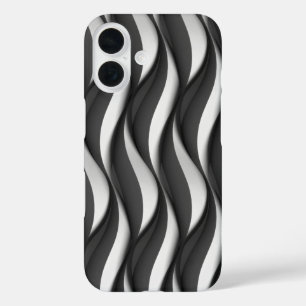 Coque Pour iPhone 16 motif vertical noir et blanc