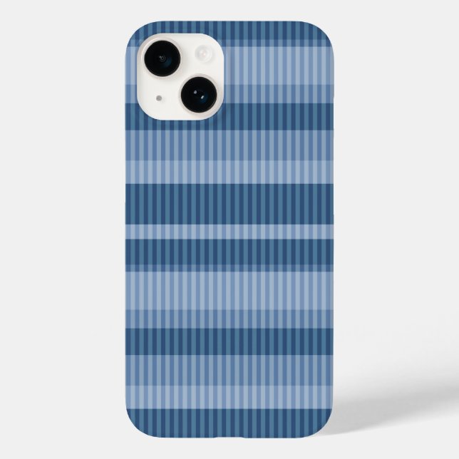 Coques Case-Mate iPhone motif vertical rayé bleu (Verso)