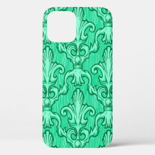 Case-Mate iPhone Case Motif vintage baroque vert sans couture. Illustrat
