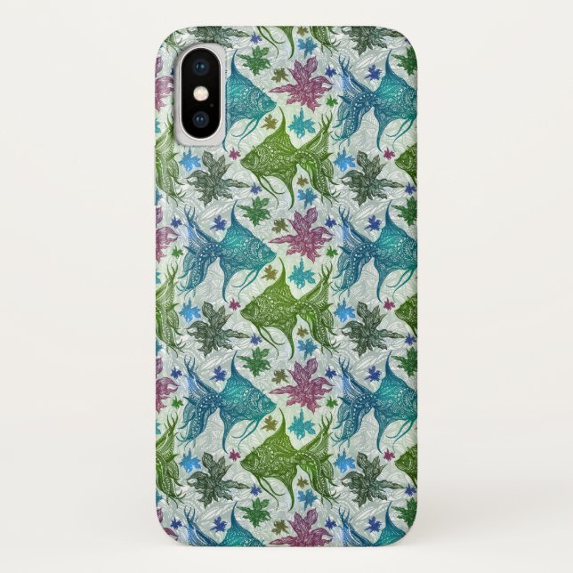 Coques Case-Mate iPhone Motif vintage de poissons (Dos)