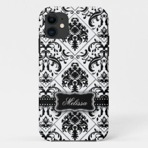 Coque Case-Mate Pour iPhone Motif vintage noir et blanc personnalisé de