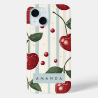 Motif Vintage rétro rouge cerise personnalisé
