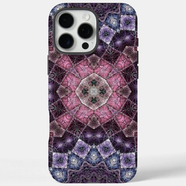 Coques Case-Mate iPhone Motif Web de Mandala Rose et Violet Vibrant (Verso)