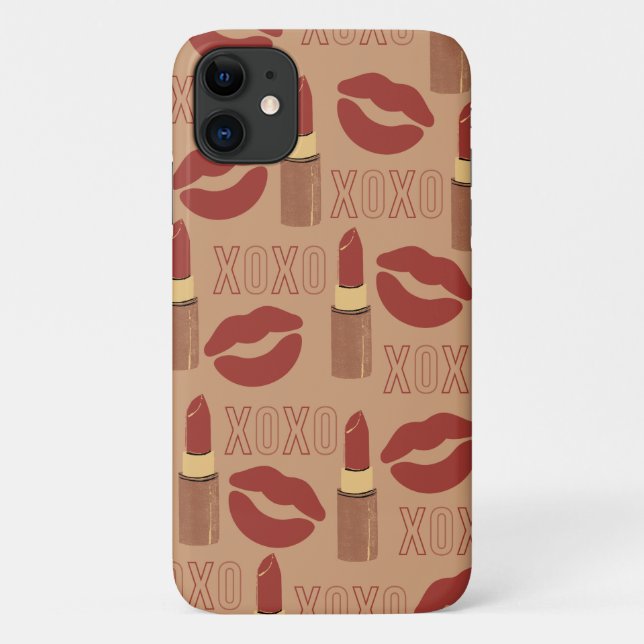 Coques Case-Mate iPhone Motif XOXO et Lipsticks (Dos)
