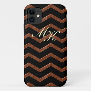Coques Pour iPhone Motif Zag en bronze métallique