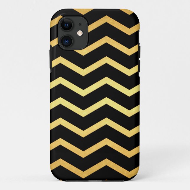 Coques Case-Mate iPhone Motif Zag Gold et Black Zig (Dos)