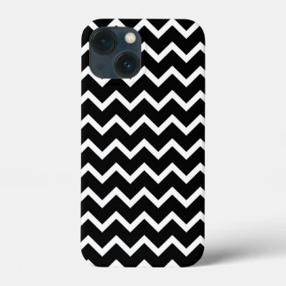 iPhone 13 Mini Coque Motif Zag noir et blanc.