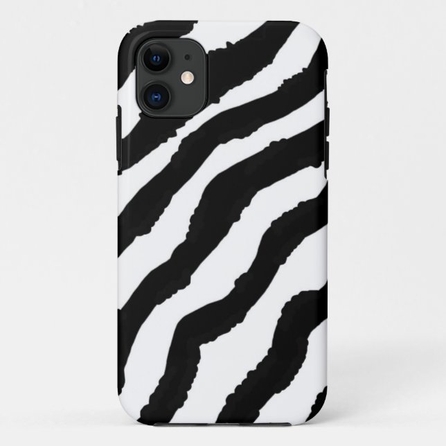Coques Case-Mate iPhone Motif zèbre noir et blanc (Dos)