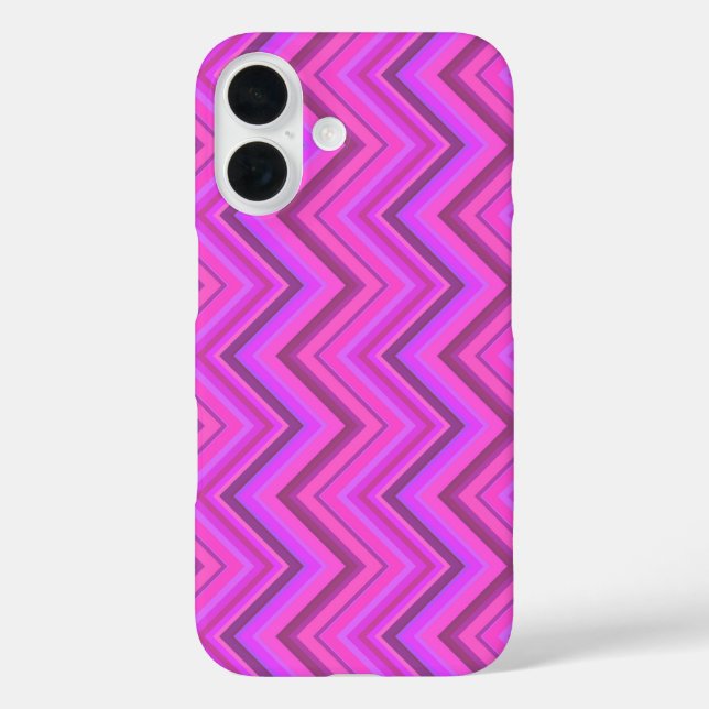 Coques Case-Mate iPhone Motif zigzag à rayures roses (Verso)