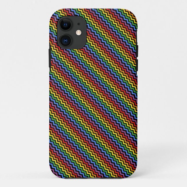 Coques Case-Mate iPhone Motif ZigZag Arc-en-ciel (Dos)