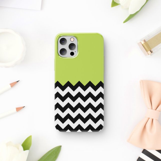 Coques Case-Mate iPhone Motif Zigzag noir et blanc, Chevron, Vert (Créateur téléchargé)