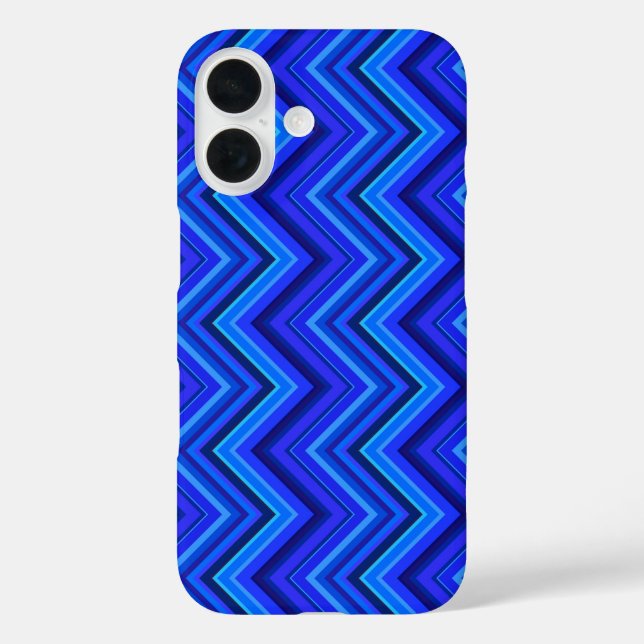 Coques Case-Mate iPhone Motif zigzag rayures bleues (Verso)