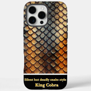 Coque iPhone 16 Pro Max Motifs complexes de serpent naturel en détail