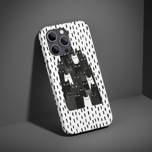 Coque Pour iPhone 16 Motifs de chat suspects Dessin de chat noir drôle