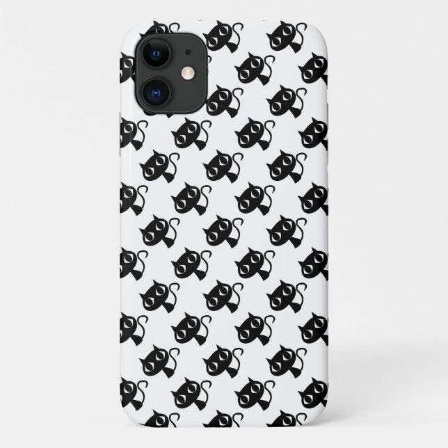 Coques Case-Mate iPhone Motifs de chats noirs et blancs mignons (Dos)