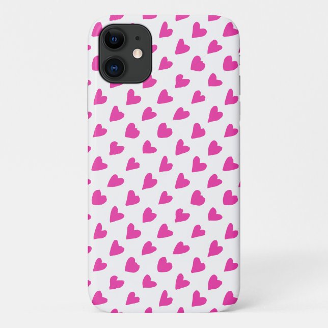 Coques Case-Mate iPhone Motifs de coeurs rouges blancs mignons (Dos)