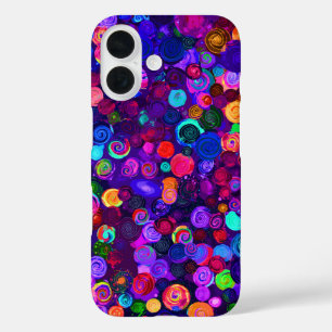 Coque Pour iPhone 16 Motifs de cosmos en spirale colorés mignons