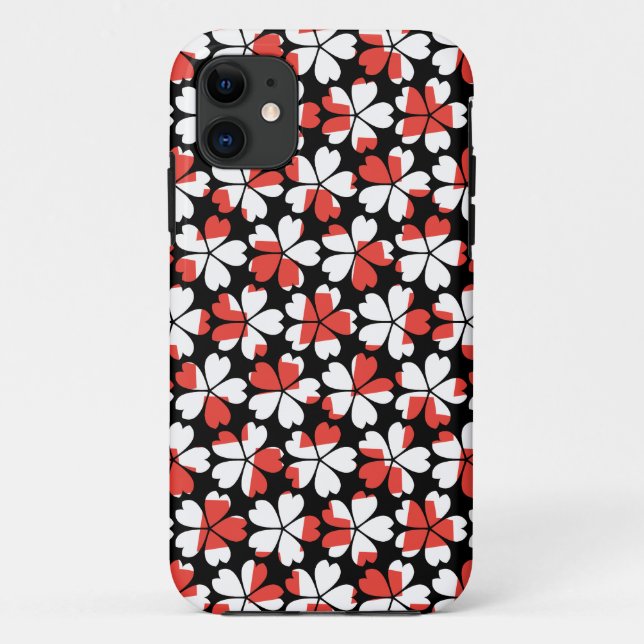 Coques Case-Mate iPhone Motifs de fleurs blanches rouges mignons (Dos)