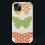 Coques Pour iPhone Motifs de papillon décoratifs sur l'arrière - plan<br><div class="desc">L'arrière - plan crème de ce morceau de juin Bruyère Vess permet aux couleurs des motifs de papillon de sauter outre de la copie. Si vous aimez l'art moderne,  ou juste les papillons d'amour,  c'est le morceau pour vous !</div>