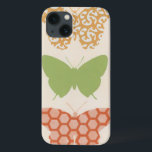 Coques Pour iPhone Motifs de papillon décoratifs sur l'arrière - plan<br><div class="desc">L'arrière - plan crème de ce morceau de juin Bruyère Vess permet aux couleurs des motifs de papillon de sauter outre de la copie. Si vous aimez l'art moderne,  ou juste les papillons d'amour,  c'est le morceau pour vous !</div>