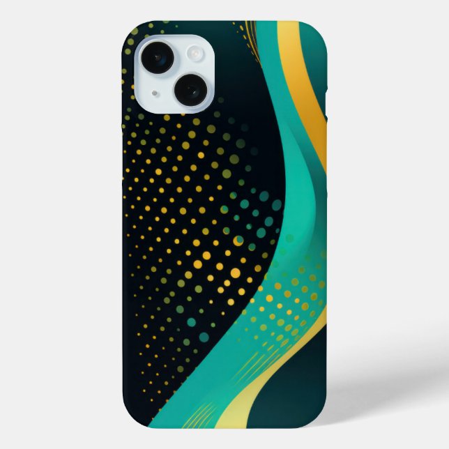 Coques Case-Mate iPhone Motifs de point en lignes ondulées sur noir (Verso)