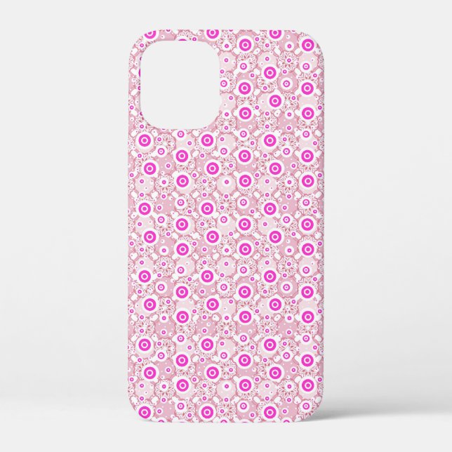 Coques Case-Mate iPhone Motifs de points roses abstraits mignons (Verso)