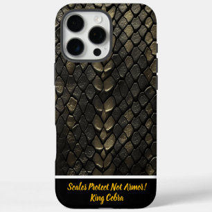 Coque iPhone 16 Pro Max Motifs de serpent noir et or