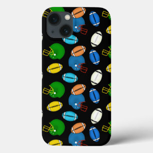 Etui iPhone 13 Motifs de thème sportif de ballons et de casques d