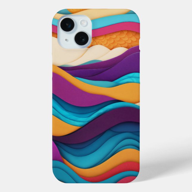 Coques Case-Mate iPhone Motifs de vagues dynamiques (Verso)