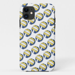 Coque Case-Mate iPhone Motifs de volley-ball bleu et jaune