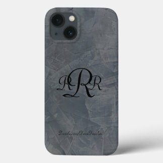 iPhone 13 Case Motifs en plâtre gris ardoise monogramme