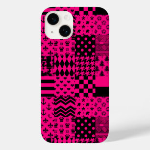 Coque Case-Mate iPhone Motifs mélangés rose noir