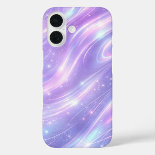 Coque Pour iPhone 16 Motifs néon violet électrique d'art IA
