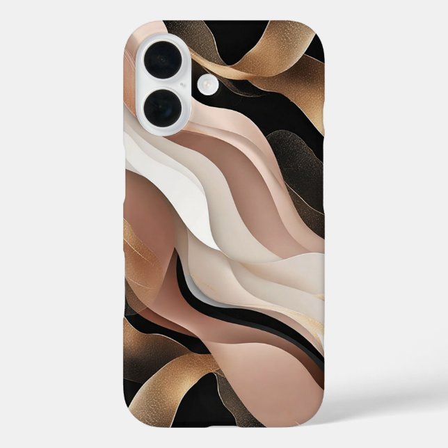 Coques Case-Mate iPhone Motifs Ondulés Abstraits avec Or Élégant (Verso)