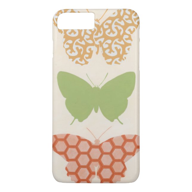 Coques Case-Mate iPhone Motifs papillons décoratifs sur Arrière - plan crè (Dos)