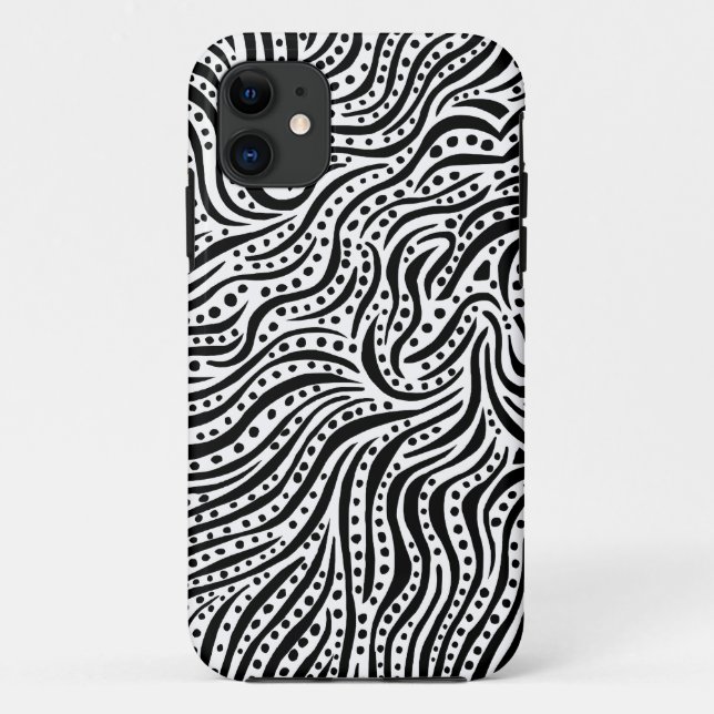 Coques Case-Mate iPhone Motion sur l'eau - noir et blanc (Dos)