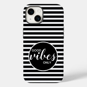 Coque Case-Mate iPhone Motivation Citation Good Vibes Only Rayures Noires