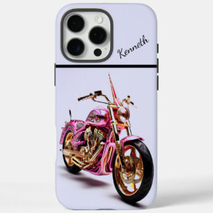 Coque iPhone 16 Pro Max Moto rose et or