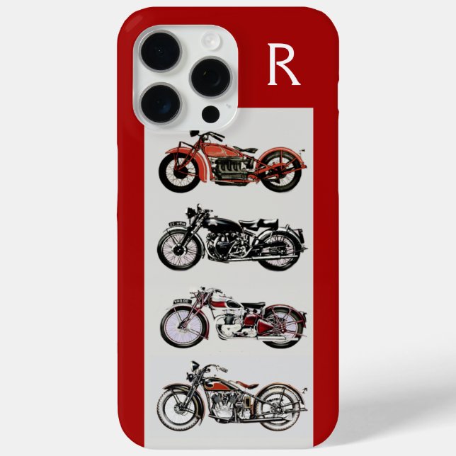 Coques Case-Mate iPhone MOTOCYCLES vintages, Rouge (Verso)