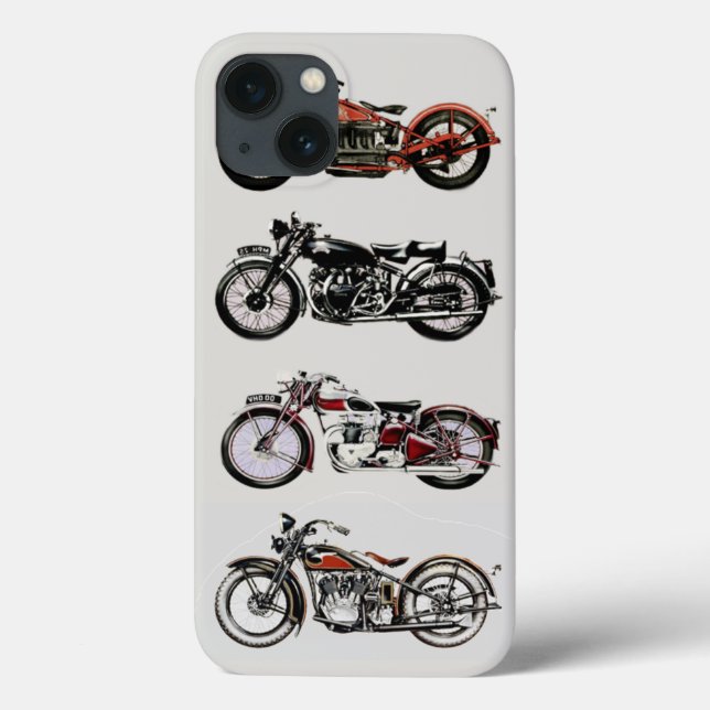 Coques Case-Mate iPhone MOTOCYCLES vintages, Rouge (Verso)