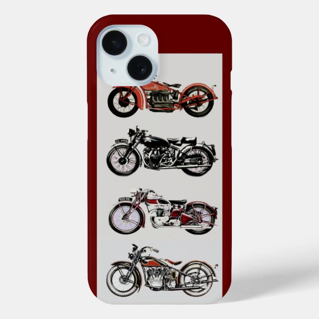 Coques Case-Mate iPhone MOTOCYCLES vintages, Rouge (Verso)