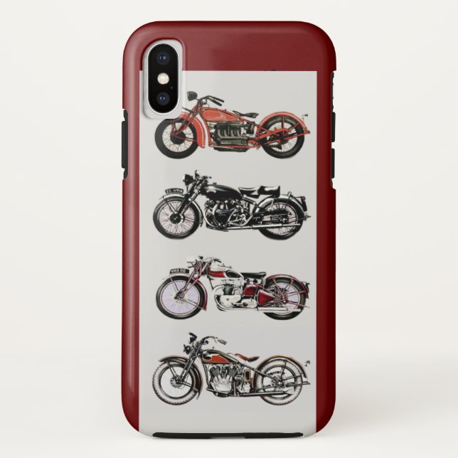Coques Case-Mate iPhone MOTOCYCLES vintages, Rouge (Dos)